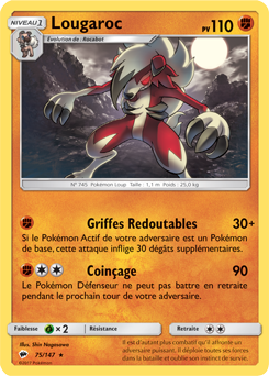 Carte Pokémon Lougaroc 75/147 de la série Ombres Ardentes en vente au meilleur prix