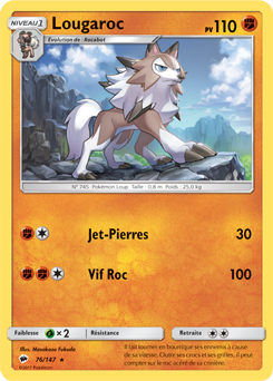 Carte Pokémon Rare Lougaroc 76/147 de la série Ombres Ardentes