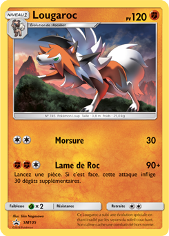 Carte Pokémon Promo Lougaroc SM105 de la série Promos Soleil et Lune