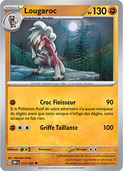 Carte Pokémon Lougaroc 117/197 de la série Flammes Obsidiennes en vente au meilleur prix
