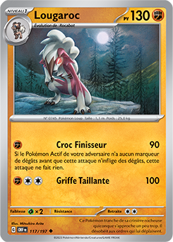 Carte Pokémon Peu commune Lougaroc 117/197 de la série Flammes Obsidiennes