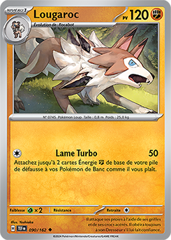 Carte Pokémon Lougaroc 90/162 de la série Forces Temporelles en vente au meilleur prix