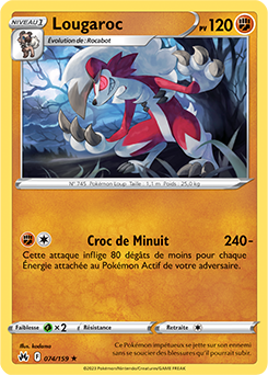 Carte Pokémon Lougaroc 074/159 de la série Zénith Suprême en vente au meilleur prix