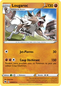 Carte Pokémon Lougaroc 030/073 de la série La Voie du Maître en vente au meilleur prix