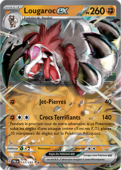 Carte Pokémon Double rare Lougaroc ex 117/193 de la série Évolutions à Paldea