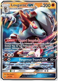 Carte Pokémon Pokémon GX Lougaroc GX 74/145 de la série Gardiens Ascendants