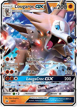 Carte Pokémon Promo Lougaroc GX SM14 de la série Promos Soleil et Lune