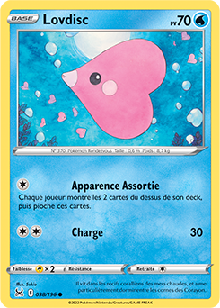 Carte Pokémon Communes Lovdisc 038/196 de la série Origine Perdue