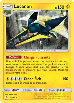 Carte Pokémon Lucanon 52/149 de la série Soleil & Lune en vente au meilleur prix