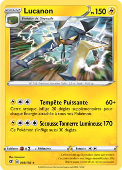 Carte Pokémon Lucanon 66/192 de la série Clash des Rebelles en vente au meilleur prix