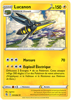 Carte Pokémon Rare Lucanon 101/264 de la série Poing de Fusion