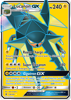 Carte Pokémon Lucanon GX 134/145 de la série Gardiens Ascendants en vente au meilleur prix