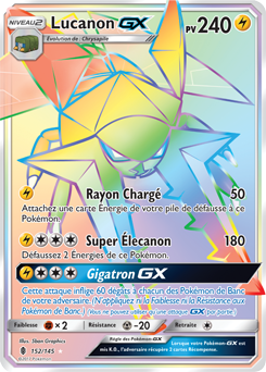 Carte Pokémon Lucanon GX 152/145 de la série Gardiens Ascendants en vente au meilleur prix