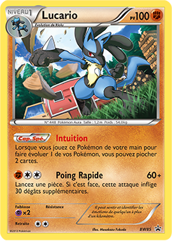 Carte Pokémon Promo Lucario BW85 de la série Promos Noir & Blanc
