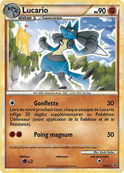 Carte Pokémon Rare Lucario 19/95 de la série Déchaînement