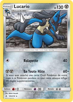 Carte Pokémon Holographique Rare Lucario 126/214 de la série Alliance Infallible