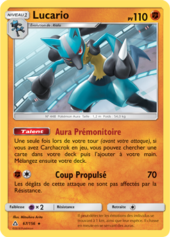 Carte Pokémon Lucario 67/156 de la série Ultra Prisme en vente au meilleur prix