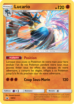 Carte Pokémon Promo Lucario SM54 de la série Promos Soleil et Lune