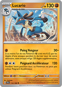 Carte Pokémon Lucario 114/198 de la série Écarlate et Violet en vente au meilleur prix