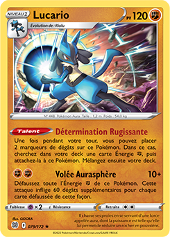 Carte Pokémon Holographique rare Lucario 079/172 de la série Stars Étincelantes