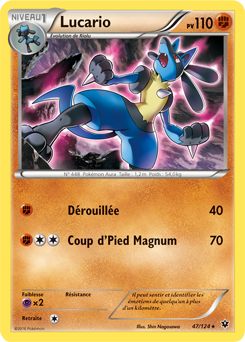 Carte Pokémon Lucario 47/124 de la série Impact des Destins en vente au meilleur prix