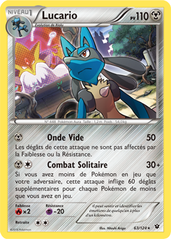 Carte Pokémon Lucario 63/124 de la série Impact des Destins en vente au meilleur prix