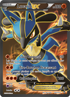 Carte Pokémon Lucario EX 107/111 de la série Poings Furieux en vente au meilleur prix