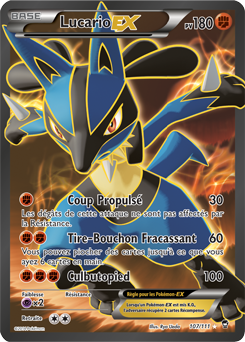 Carte Pokémon Pokémon Full Art Lucario EX 107/111 de la série Poings Furieux