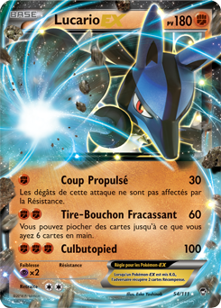 Carte Pokémon Pokémon EX Lucario EX 54/111 de la série Poings Furieux