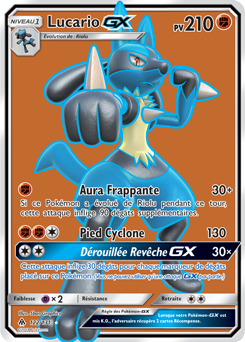Carte Pokémon Pokémon Full Art Lucario GX 122/131 de la série Lumière Interdite