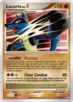 Carte Pokémon Niv. X Lucario NIV.X 122/123 de la série Trésors Mystérieux