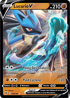Carte Pokémon Ultra rare V Lucario V 078/189 de la série Astres Radieux