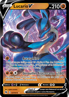 Carte Pokémon Ultra rare V Lucario V 027/073 de la série La Voie du Maître