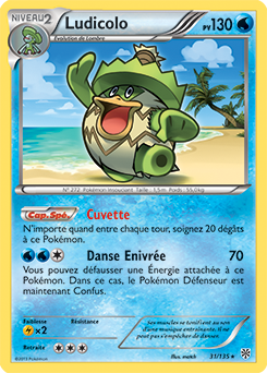 Carte Pokémon Rare Ludicolo 31/135 de la série Tempête Plasma