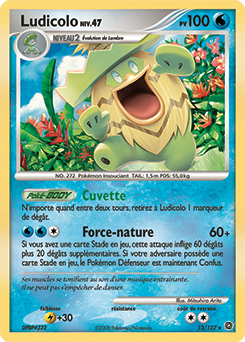 Carte Pokémon Holographique Rare Ludicolo 13/132 de la série Merveilles Secrètes