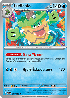 Carte Pokémon Rare Ludicolo 37/159 de la série Aventures Ensemble