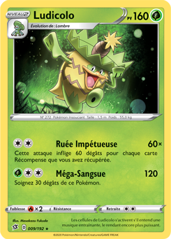 Carte Pokémon Rare Ludicolo 9/192 de la série Clash des Rebelles