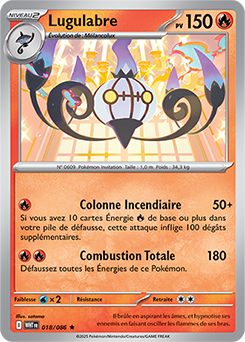 Carte Pokémon Rare Lugulabre 18/86 de la série Flamme Blanche