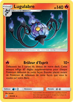 Carte Pokémon Holographique Rare Lugulabre 30/236 de la série Harmonie des Esprits