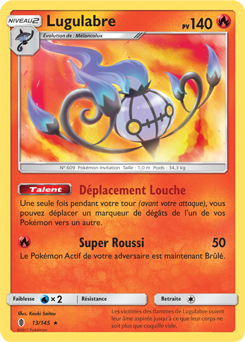 Carte Pokémon Holographique Rare Lugulabre 13/145 de la série Gardiens Ascendants
