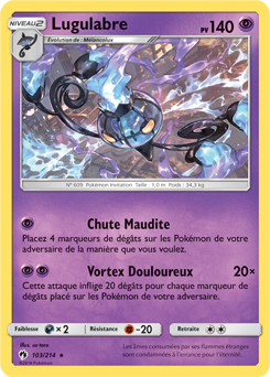 Carte Pokémon Lugulabre 103/214 de la série Tonnerre Perdu en vente au meilleur prix