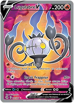 Carte Pokémon Full Art V Lugulabre V 247/264 de la série Poing de Fusion