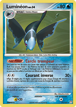 Carte Pokémon Holographique Rare Luminéon 11/123 de la série Trésors Mystérieux