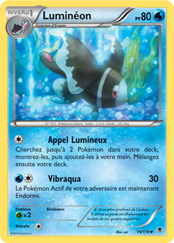 Luminéon Reverse Carte Pokemon Neuve Française 19/119 XY4:Vigueur Spectrale 