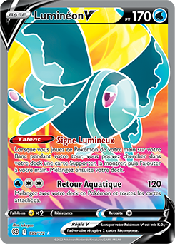 Carte Pokémon Full Art V Luminéon V 155/172 de la série Stars Étincelantes