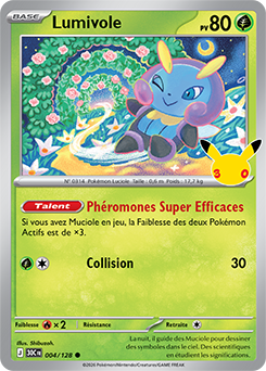 Carte Pokémon Communes Lumivole 004/128 de la série 30e Anniversaire