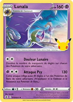 Carte Pokémon Lunala 15/25 de la série Célébrations en vente au meilleur prix