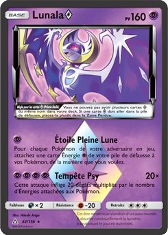Carte Pokémon Prisme Étoile Lunala 62/156 de la série Ultra Prisme