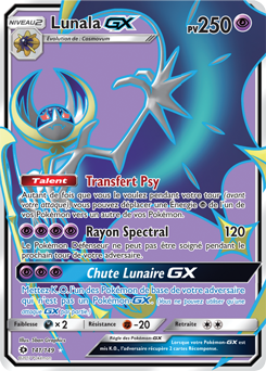 Carte Pokémon Lunala GX 141/149 de la série Soleil & Lune en vente au meilleur prix