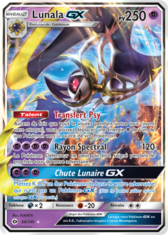 Carte Pokémon Lunala GX 66/149 de la série Soleil & Lune en vente au meilleur prix